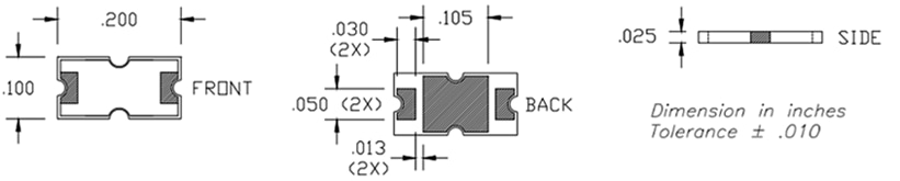 Vishay / Barry Industries ATC 3-Sided Wraparound-Chip-Dämpfer